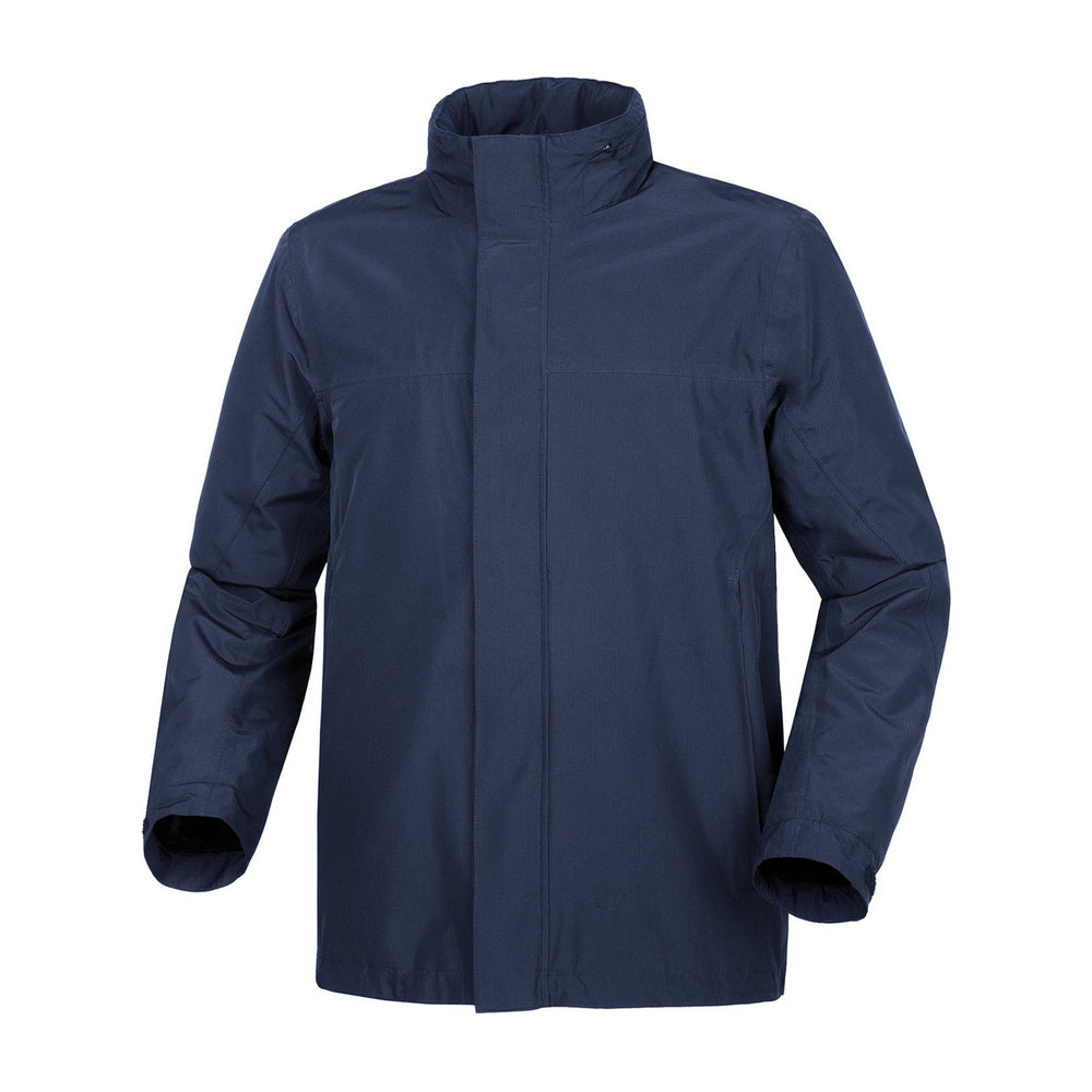 Veste de pluie vélo Tucano Urbano Rain Over Hydroscud bleu foncé, vue de face sur fond blanc