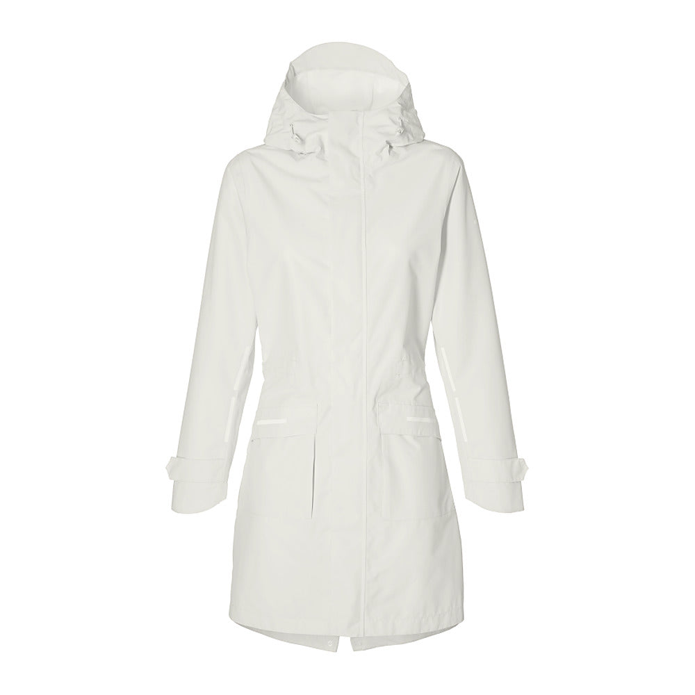 Veste de pluie vélo Basil Mosse Parka femme coloris Blanc Cassé - detail des finitions